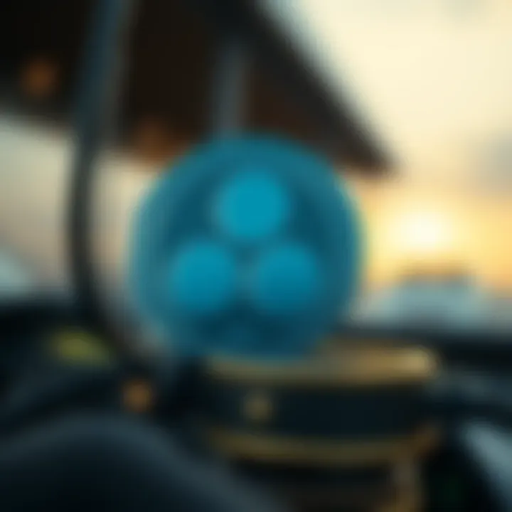 Digital representation of Ripple currency symbol