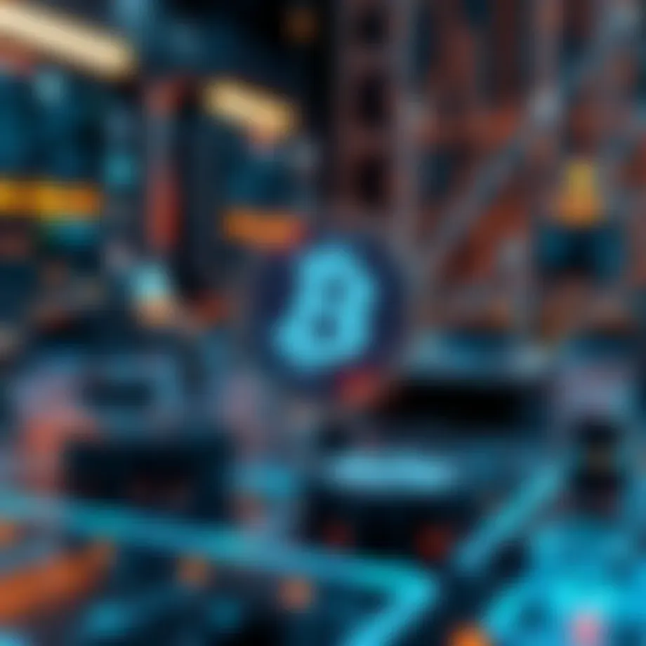 A futuristic representation of blockchain technology with digital elements