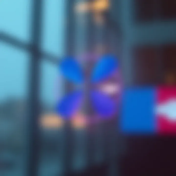 Collaboration of Ripple and Bank of America A digital representation of the Ripple logo intertwined with Bank of America's emblem, symbolizing collaboration.