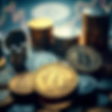 A diverse range of cryptocurrency coins symbolizing investment choices.