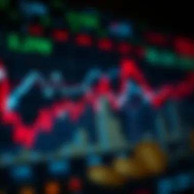 A visual representation of fluctuating cryptocurrency graphs.