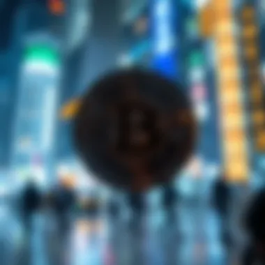 A futuristic depiction of market trends in the cryptocurrency space