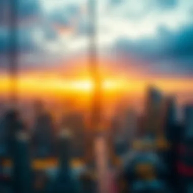 Innovation in Cryptocurrency A futuristic city skyline representing cryptocurrency innovation