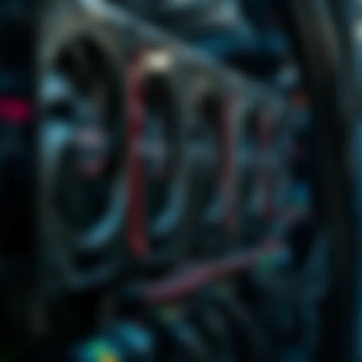 Close-up of high-performance mining hardware