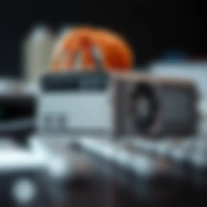 Detailed View of a Mining Device Close-up of a portable crypto mining device