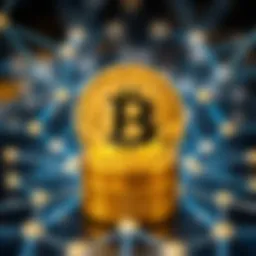 An abstract representation of blockchain technology with interconnected nodes.