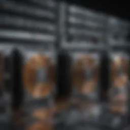 Visual representation of cryptocurrency mining hardware setup