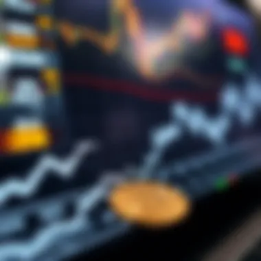 Graph depicting the fluctuation of cryptocurrency values over time