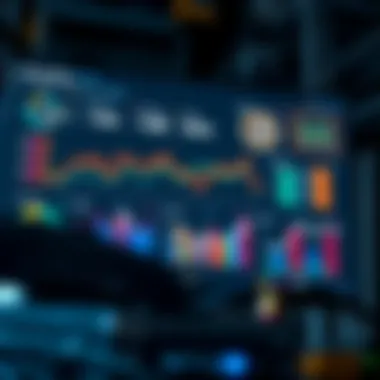 Mining Profitability Dashboard Digital dashboard displaying mining profitability metrics