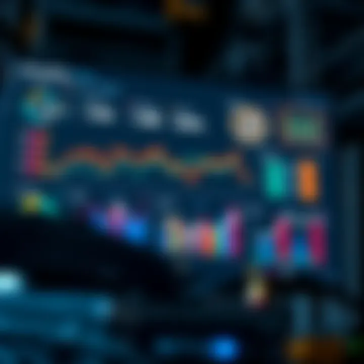 Mining Profitability Dashboard Digital dashboard displaying mining profitability metrics