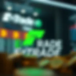 E*TRADE logo with cryptocurrency symbols