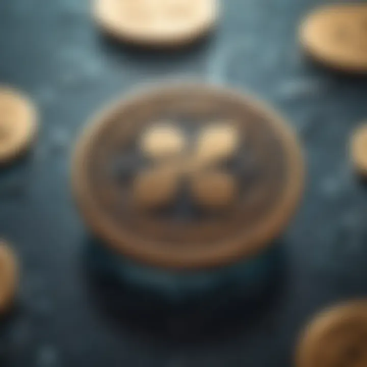 Ripple's logo with a digital background