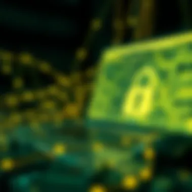 Conceptual graphic showing the synergy between blockchain and VPN