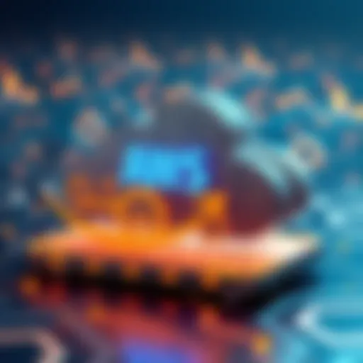 An illustration depicting the AWS cloud architecture with blockchain integration