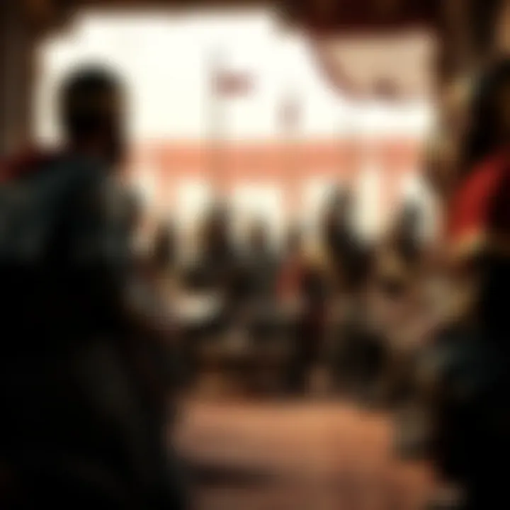 Strategic Decisions of Byzantine Generals Historical depiction of Byzantine generals strategizing in a war setting