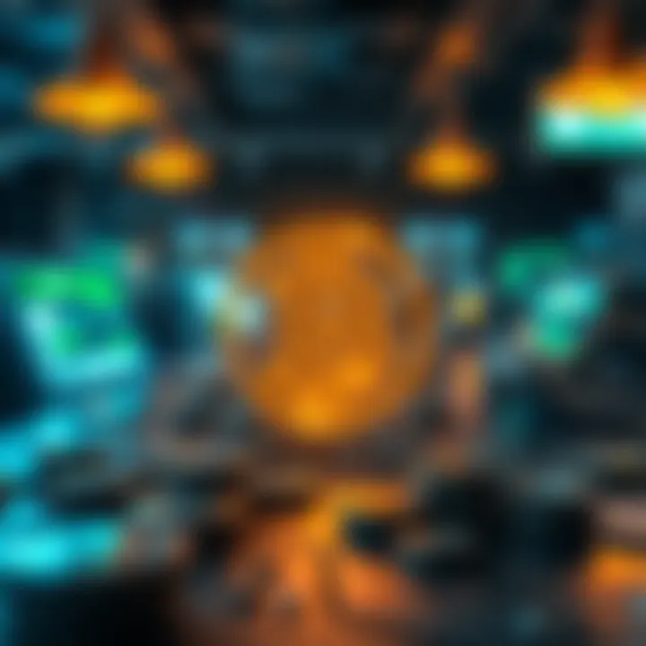 An illustration depicting the blockchain technology that underpins coin earning games.