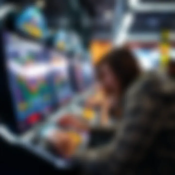 An engaging scene of a user interacting with a coin earning game on a digital device.