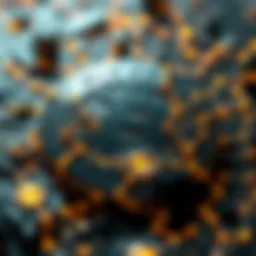 An abstract representation of blockchain technology as the foundation of Digau crypto.