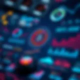 A futuristic infographic illustrating digital asset trends and market analytics.