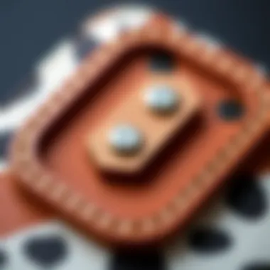 Unique Design Elements of the Dalmatian Wallet A close-up of the Dalmatian wallet's unique design elements