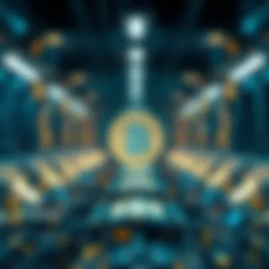 A futuristic representation of blockchain technology