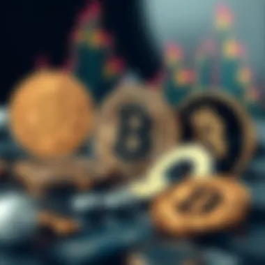 Iconic symbols of various leading e-currencies