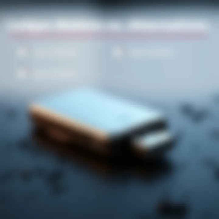 Comparison chart of Ledger USB wallet and its alternatives