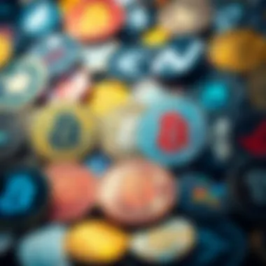 Diverse cryptocurrencies showcasing their logos and symbols