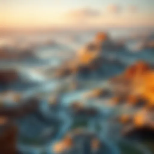 A digital landscape representing virtual land ownership with diverse terrains