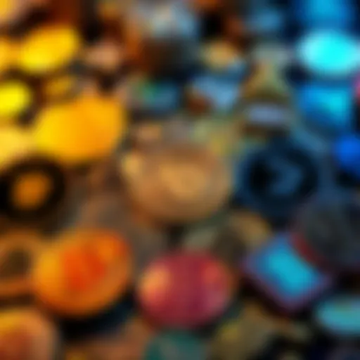Diverse cryptocurrency icons showcasing the digital currency landscape
