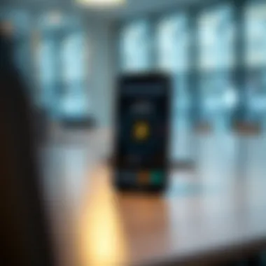 A smartphone displaying a cryptocurrency application interface