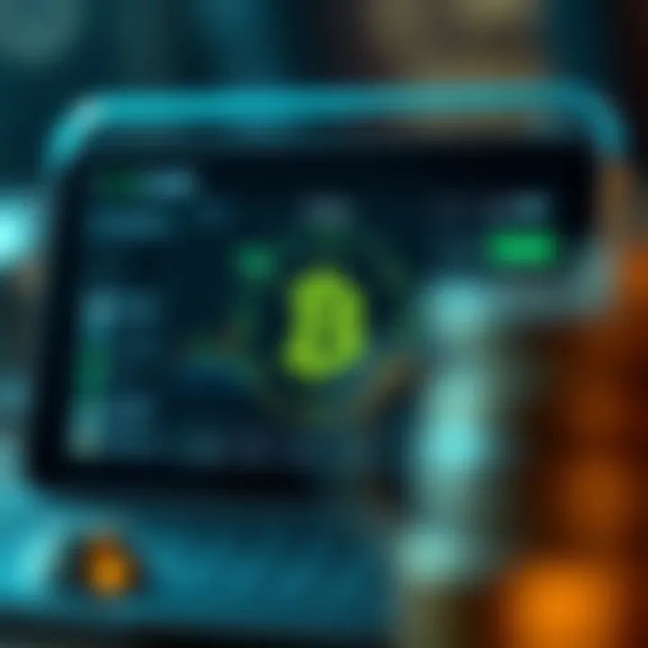 A secure digital wallet interface displaying cryptocurrency assets