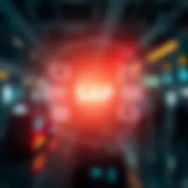 Operational Efficiency through Technology Integration Diagram showing enhanced operational efficiency through SAP and blockchain