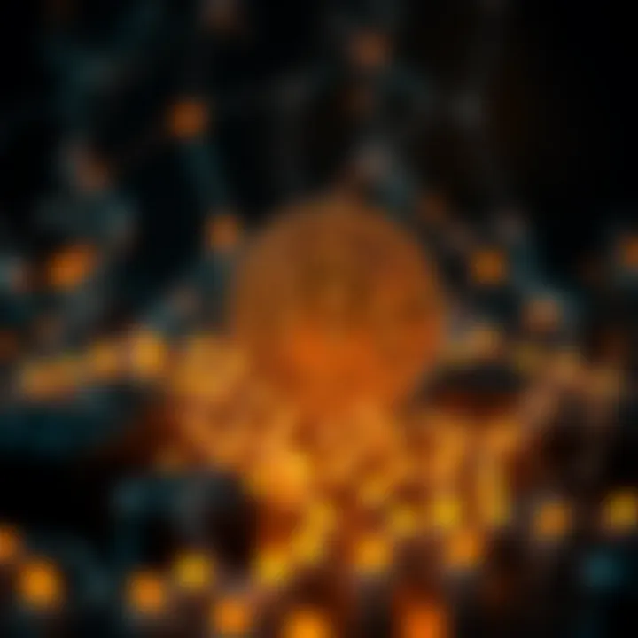 Blockchain Technology in NFTs An artistic depiction of blockchain technology as the backbone of NFT transactions.