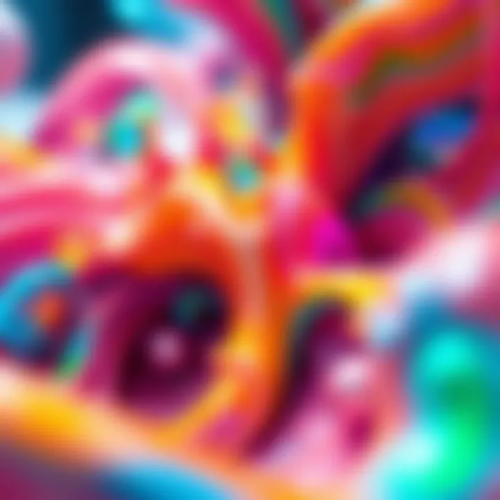 Vibrant Abstract NFT Art A digital art piece showcasing vibrant colors and abstract forms representing NFT art.