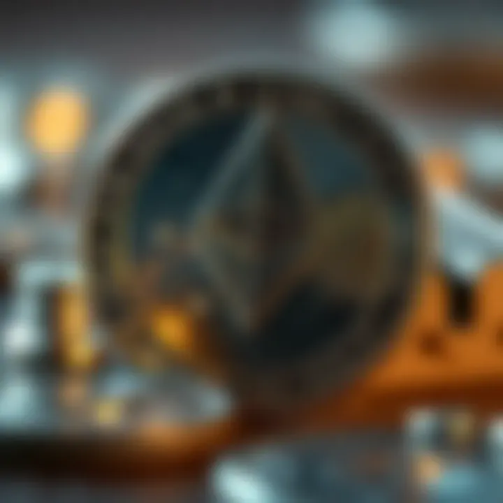 Visual representation of Ether as a digital currency