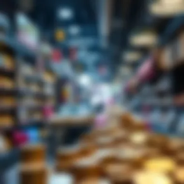 A vibrant online marketplace displaying various coins for sale