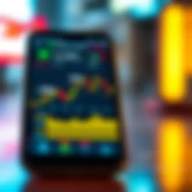 Seamless Trading on Mobile Platforms Mobile device displaying a cryptocurrency trading platform