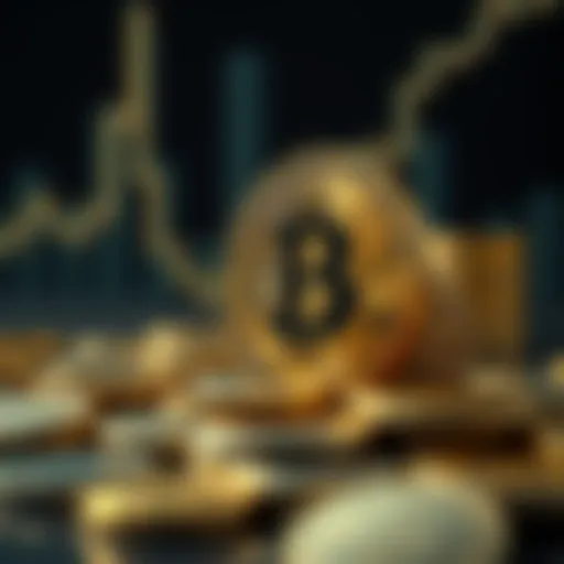 Conceptual illustration of high yield in cryptocurrency investments