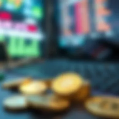 A visual representation of cryptocurrency interest rates fluctuating