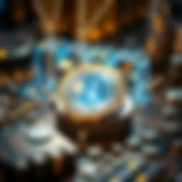 Conceptual visualization of cryptocurrency technology