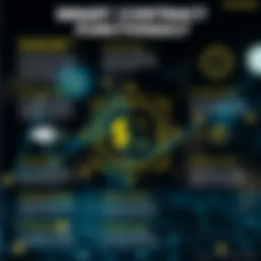 Infographic illustrating smart contract functionality within blockchain