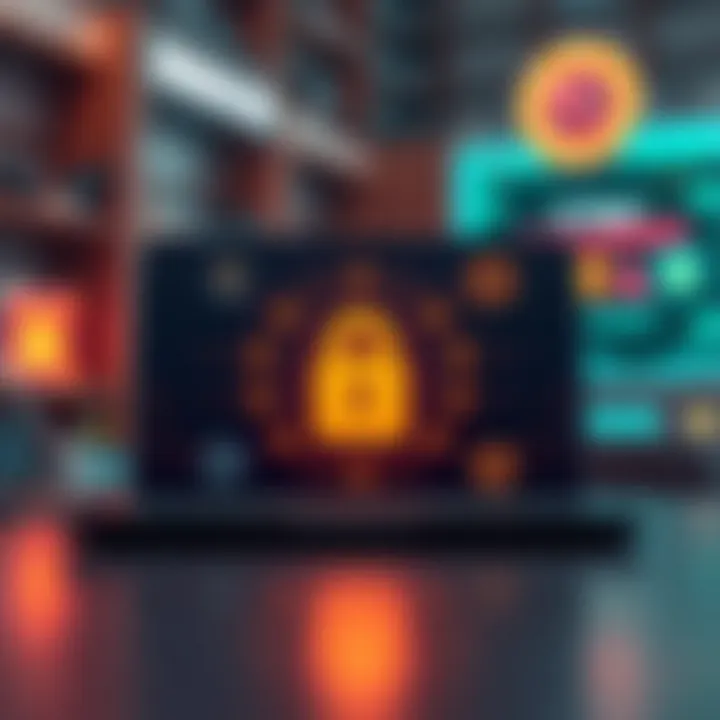 Security Features of Online Wallets Illustration showing security features of online wallets.