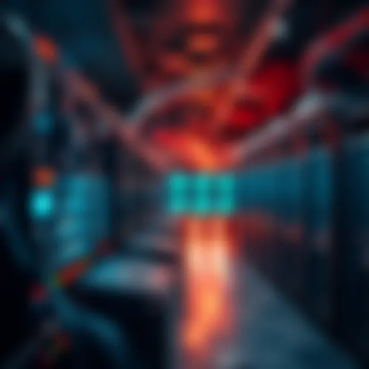 Cryptocurrency mining hardware setup showcasing powerful rigs